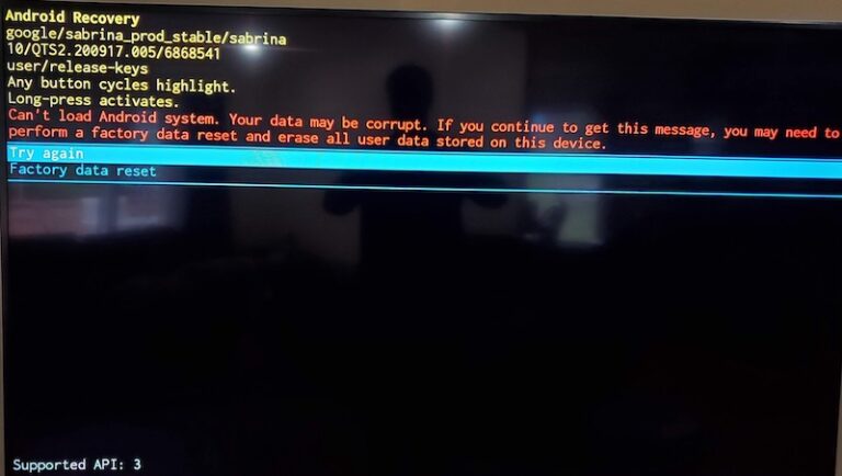 Chromecast with Google TV: Your Data May be Corrupt Error