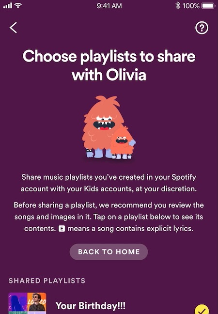 Share your Favorite Songs with your Child using Spotify Kids App Shared Playlists