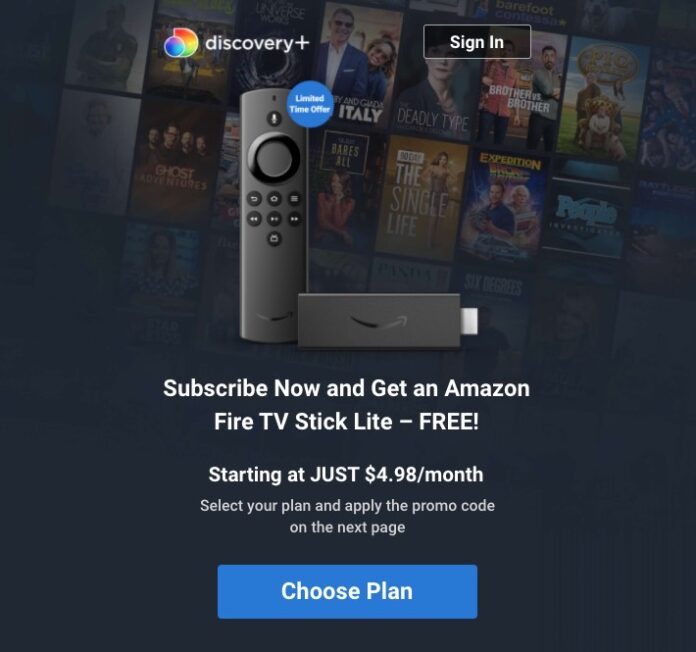 Get Free Fire TV Stick with New Discovery Plus Subscription