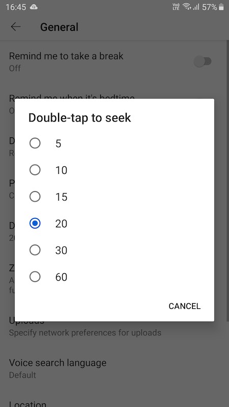 How to Change Double-Tap to Seek Feature Timer Settings on YouTube Android or iOS App
