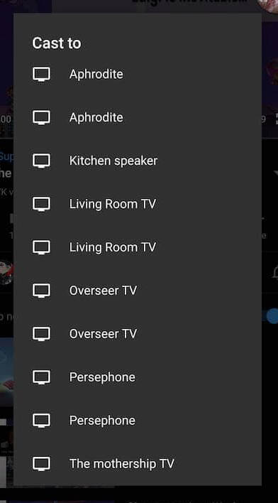 Why does Duplicate or Double Entry on Cast Options Menu Happen for Android TV & Google Chromecast Devices