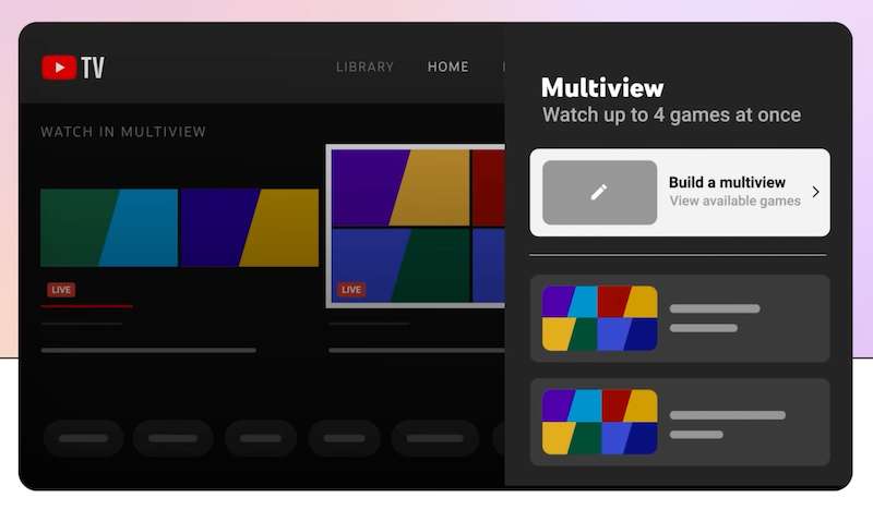 Multiview Screen Stream Feature on YouTube TV